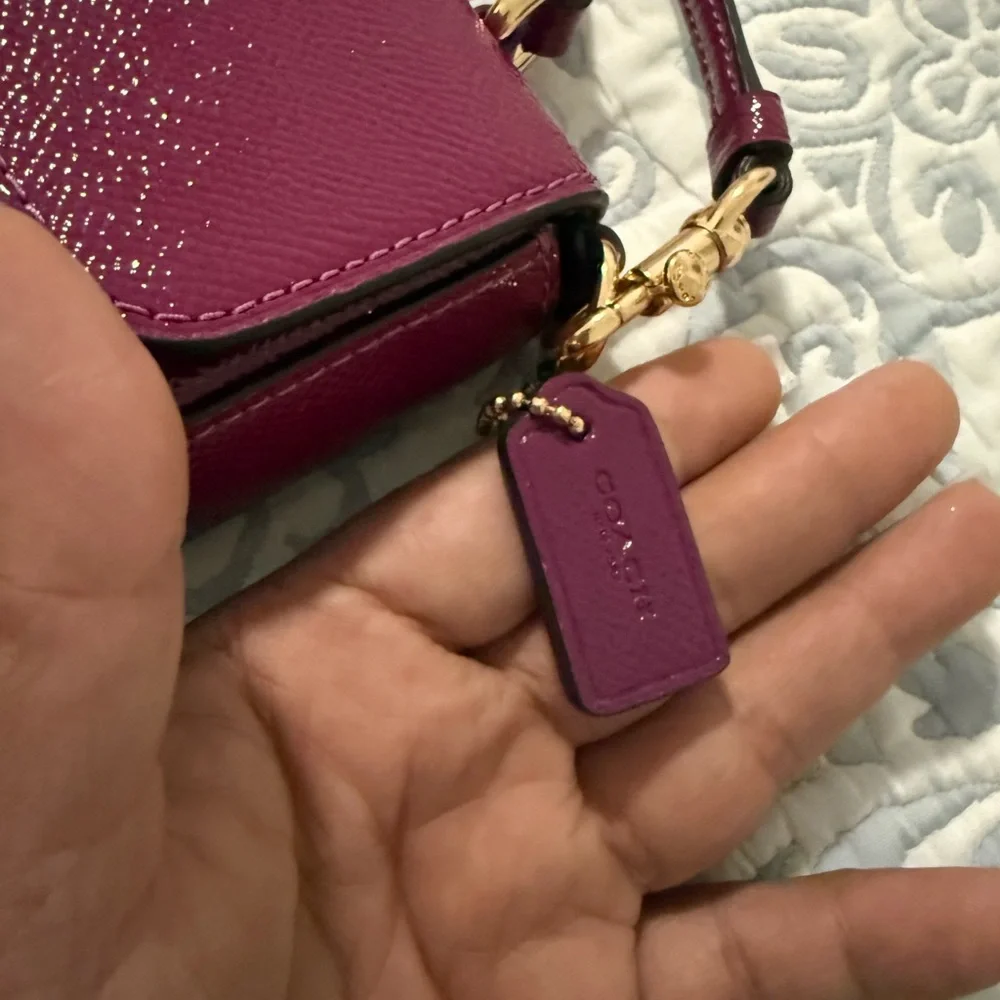 Coach Purple Crossbody Bag with Gold Hardware - Picture 4 of 12